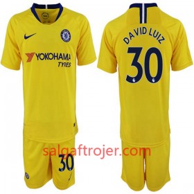 Chelsea Fodboldtrøjer David Luiz 30 Børn Udebanesæt 2018/19 Kort ærmer